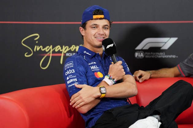 FORMULA 1 SINGAPORE AIRLINES SINGAPORE GRAND PRIX 2026 Lando Norris (GBR) 1 McLaren in a press conference, PK, Pressekonferenz during the Formula 1 Singapore Airlines Singapore Grand Prix 2026, Round 17 of the 2026 Formula 1 World Championship, WM, Weltmeisterschaft from 9th - 11th October 2026 at the Marina Bay Street Circuit, Singapore. Credit: Robbie Hoad Every Second Media Editorial use only. All images are copyright Every Second Media Limited. No images may be reproduced without prior permission. Copyright: xIMAGO EveryxSecondxMediax ESM-2203-0017 RobbiexHoadx xEveryxSecondxMediax