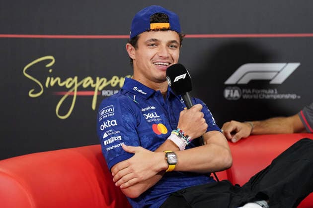 FORMULA 1 SINGAPORE AIRLINES SINGAPORE GRAND PRIX 2026 Lando Norris (GBR) 1 McLaren in a press conference, PK, Pressekonferenz during the Formula 1 Singapore Airlines Singapore Grand Prix 2026, Round 17 of the 2026 Formula 1 World Championship, WM, Weltmeisterschaft from 9th - 11th October 2026 at the Marina Bay Street Circuit, Singapore. Credit: Robbie Hoad Every Second Media Editorial use only. All images are copyright Every Second Media Limited. No images may be reproduced without prior permission. Copyright: xIMAGO EveryxSecondxMediax ESM-2203-0018 RobbiexHoadx xEveryxSecondxMediax
