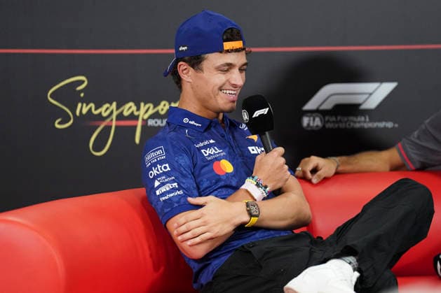 FORMULA 1 SINGAPORE AIRLINES SINGAPORE GRAND PRIX 2026 Lando Norris (GBR) 1 McLaren in a press conference, PK, Pressekonferenz during the Formula 1 Singapore Airlines Singapore Grand Prix 2026, Round 17 of the 2026 Formula 1 World Championship, WM, Weltmeisterschaft from 9th - 11th October 2026 at the Marina Bay Street Circuit, Singapore. Credit: Robbie Hoad Every Second Media Editorial use only. All images are copyright Every Second Media Limited. No images may be reproduced without prior permission. Copyright: xIMAGO EveryxSecondxMediax ESM-2203-0019 RobbiexHoadx xEveryxSecondxMediax