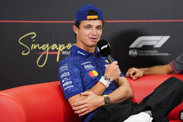 FORMULA 1 SINGAPORE AIRLINES SINGAPORE GRAND PRIX 2026 Lando Norris (GBR) 1 McLaren in a press conference, PK, Pressekonferenz during the Formula 1 Singapore Airlines Singapore Grand Prix 2026, Round 17 of the 2026 Formula 1 World Championship, WM, Weltmeisterschaft from 9th - 11th October 2026 at the Marina Bay Street Circuit, Singapore. Credit: Robbie Hoad Every Second Media Editorial use only. All images are copyright Every Second Media Limited. No images may be reproduced without prior permission. Copyright: xIMAGO EveryxSecondxMediax ESM-2203-0021 RobbiexHoadx xEveryxSecondxMediax