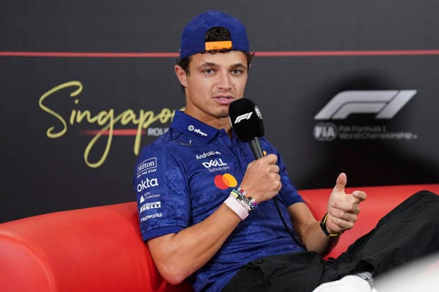 FORMULA 1 SINGAPORE AIRLINES SINGAPORE GRAND PRIX 2026 Lando Norris (GBR) 1 McLaren in a press conference, PK, Pressekonferenz during the Formula 1 Singapore Airlines Singapore Grand Prix 2026, Round 17 of the 2026 Formula 1 World Championship, WM, Weltmeisterschaft from 9th - 11th October 2026 at the Marina Bay Street Circuit, Singapore. Credit: Robbie Hoad Every Second Media Editorial use only. All images are copyright Every Second Media Limited. No images may be reproduced without prior permission. Copyright: xIMAGO EveryxSecondxMediax ESM-2203-0023 RobbiexHoadx xEveryxSecondxMediax