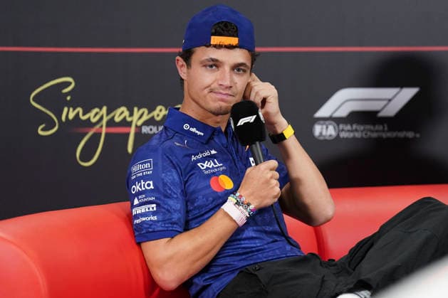FORMULA 1 SINGAPORE AIRLINES SINGAPORE GRAND PRIX 2026 Lando Norris (GBR) 1 McLaren in a press conference, PK, Pressekonferenz during the Formula 1 Singapore Airlines Singapore Grand Prix 2026, Round 17 of the 2026 Formula 1 World Championship, WM, Weltmeisterschaft from 9th - 11th October 2026 at the Marina Bay Street Circuit, Singapore. Credit: Robbie Hoad Every Second Media Editorial use only. All images are copyright Every Second Media Limited. No images may be reproduced without prior permission. Copyright: xIMAGO EveryxSecondxMediax ESM-2203-0024 RobbiexHoadx xEveryxSecondxMediax