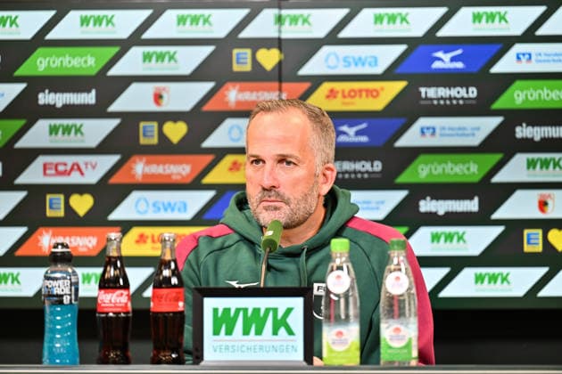 Pressekonferenz FC Augsburg, 08.10.2026 AUGSBURG, GERMANY; 08. OCTOBER: im Bild Manuel BAUM Coach FC Augsburg bei der Pressekonferenz vor der Bundesliga Partie gegen den FC Bayern Copyright: xBEAUTIFULxSPORTS Goldbergx