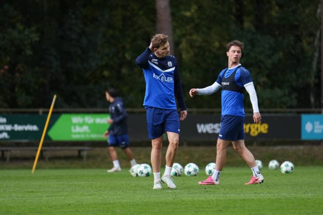 Deutschland: Fussball, Trainingseinheit, 3. Liga, Saison 2026-2027, NVB-Campus B-Platz Hänsch-Arena, SV Meppen, Donnerstag, 08.10.2026, Vormittagstraining: Moritz Heyer (Gastspieler, SV Meppen) Copyright: xLennxLübbersx