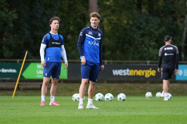 Deutschland: Fussball, Trainingseinheit, 3. Liga, Saison 2026-2027, NVB-Campus B-Platz Hänsch-Arena, SV Meppen, Donnerstag, 08.10.2026, Vormittagstraining: Moritz Heyer (Gastspieler, SV Meppen) Copyright: xLennxLübbersx
