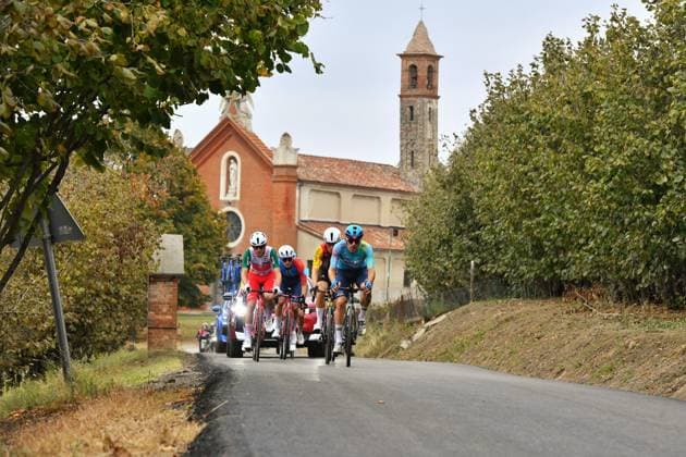 IPA89429258 - The leading group during Il Gran Piemonte 2026, a Road cycling, Rad, Radsport, Strasse race in Aqui Terme, Italy, on October 8, 2026  Copyright: xDavidexVaninetti IPAxSportx xx IPA89429258