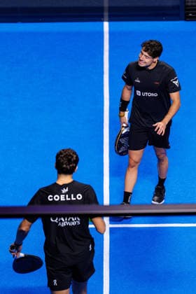 DÜSSELDORF, GERMANY - 8 OCTOBER 2026: Image shows the disappointment of Agustin Tapia (ARG) with Arturo Coello (ESP) during CUPRA Germany Premier Padel P2 2026 Day 5: Round of 16 at CASTELLO Düsseldorf on 8 10 2026 in Düsseldorf, Germany. Germany Copyright: xFröhlichxPascalx