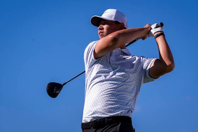 Open de Espa–a presented by Madrid - Day One MADRID, SPAIN - OCTOBER 8: Wenyi Ding of China tees off on day one of the Open de Espa–a presented by Madrid at Club de Campo Villa de Madrid on October 8, 2026 in Madrid, Spain. Madrid Club de Campo Villa de Madrid Madrid Spain Copyright: xAlbertoxGardinx AGardin_20261008_Golf_Esp_Mad_0354