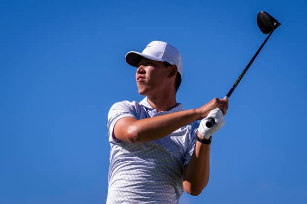 Open de Espa–a presented by Madrid - Day One MADRID, SPAIN - OCTOBER 8: Wenyi Ding of China tees off on day one of the Open de Espa–a presented by Madrid at Club de Campo Villa de Madrid on October 8, 2026 in Madrid, Spain. Madrid Club de Campo Villa de Madrid Madrid Spain Copyright: xAlbertoxGardinx AGardin_20261008_Golf_Esp_Mad_0355