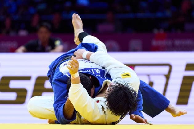 (Top-Bottom) Fatiyev Murad (AZE), Goki Tajima (JPN),, OCTOBER 8, 2026 -Judo : World Judo Championships BAKU2026 Mens -90kgSemi-final match at National Gymnastics Arena in Baku, Azerbaijan.  aflo_354298669 KenxAsakurax