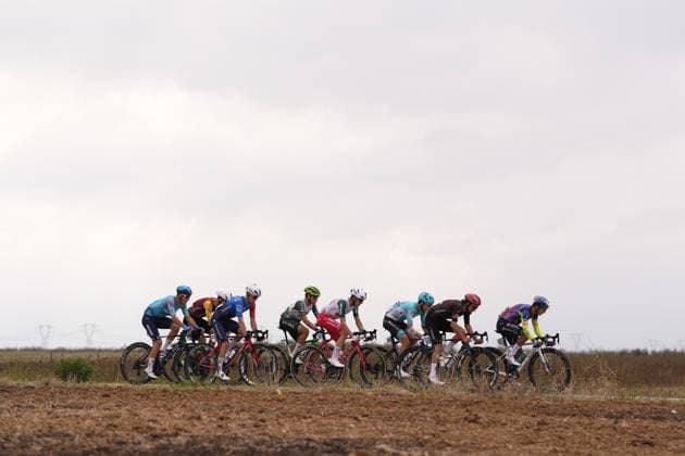 The pack rides during the 110th edition of the Gran Piemonte 2026 a 185 km one day race from Asti to Bra on October 08, 2026, Italy.  Copyright: xFabioxFerrari LaPressex