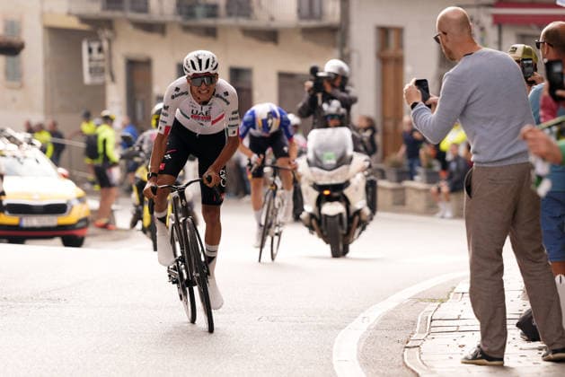 Mexico s Isaac Del Toro Romero of UAE Team Emirates XRG during the 110th edition of the Gran Piemonte 2026 a 185 km one day race from Asti to Bra on October 08, 2026, Italy.  Copyright: xFabioxFerrari LaPressex