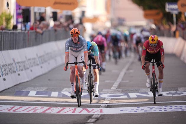 France s Dorian Godon of Netcompany INEOS winner of the race on the finish line during the 110th edition of the Gran Piemonte 2026 a 185 km one day race from Asti to Bra on October 08, 2026, Italy.  Copyright: xMarcoxAlpozzi LaPressex
