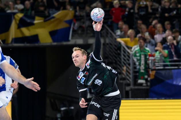 im Bild v.l.: Mathias Gidsel (Fuechse Berlin, 19), GER, Berlin, Handball, Füchse Berlin vs FC Porto, EHF Champions League, 3. Spieltag der Gruppe A , in der Max Schmeling Halle, Am Falkplatz 1, 08.10.2026, Copyright: HMBxMedia UwexKoch