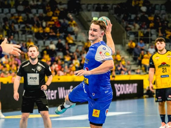 08.10.2026, xwppx, Handball Opel HBL, Rhein-Neckar Loewen - ThSV Eisenach v.l. Felix Aellen (ThSV Eisenach)