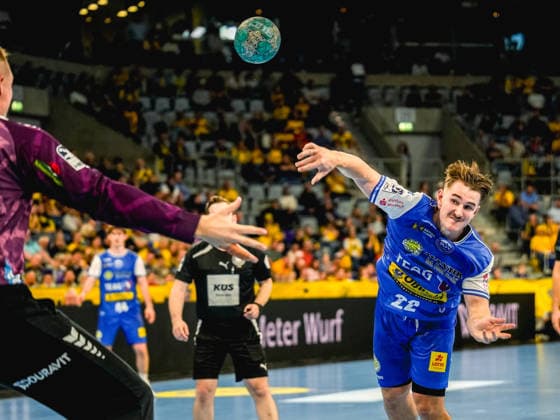 08.10.2026, xwppx, Handball Opel HBL, Rhein-Neckar Loewen - ThSV Eisenach v.l. Felix Aellen (ThSV Eisenach)