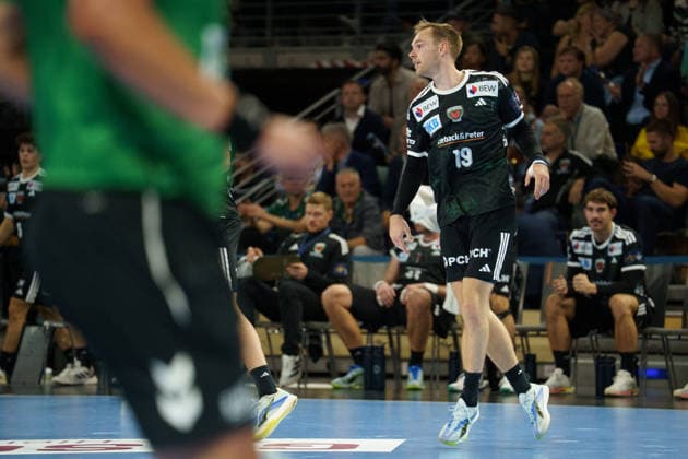 Im Bild: Mathias Gidsel (Fuechse Berlin, 19) 08.10.2026, Fuechse Berlin - FC Porto, EHF Handball Champions League, Saison 2026 27, Max-Schmeling-Halle Copyright: HMBxMedia xPascalxSpanehl