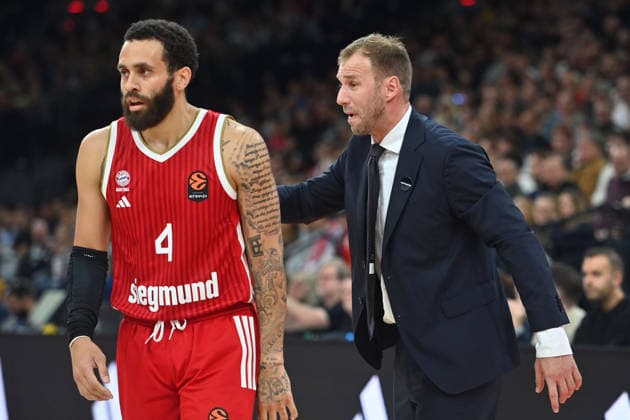 Trainer Anton GAVEL (FCB), Duane WASHINGTON JR. (FCB), Basketball Euro League,Saison 2026 2027, FC Bayern Muenchen - Virtus Bologna am 08.10.2026 , S A P G A R D EN