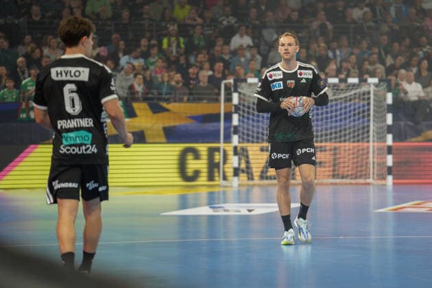 Im Bild: Mathias Gidsel (Fuechse Berlin, 19) am Ball 08.10.2026, Fuechse Berlin - FC Porto, EHF Handball Champions League, Saison 2026 27, Max-Schmeling-Halle Copyright: HMBxMedia xPascalxSpanehl