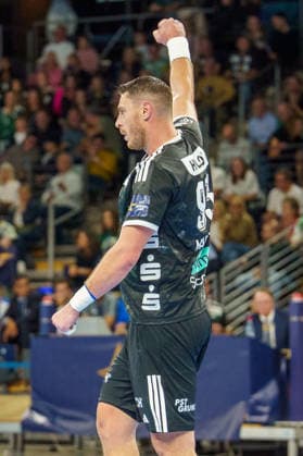 Im Bild: Mijajlo Marsenic (Fuechse Berlin, 93), Jubel, Freude 08.10.2026, Fuechse Berlin - FC Porto, EHF Handball Champions League, Saison 2026 27, Max-Schmeling-Halle Copyright: HMBxMedia xPascalxSpanehl