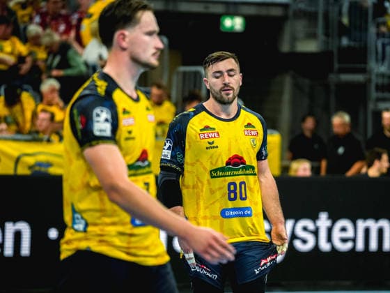 08.10.2026, xwppx, Handball Opel HBL, Rhein-Neckar Loewen - ThSV Eisenach v.l. Robert Timmermeister (Rhein-Neckar Löwen), Jannik Kohlbacher (Rhein-Neckar Löwen)