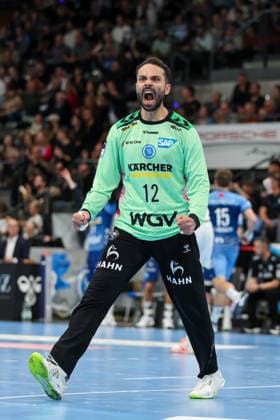 Mohamed El Tayar (TVB Stuttgart, 12) freut sich GER, TVB Stuttgart vs. HSG Wetzlar, Handball, Opel Handball-Bundesliga, 8. Spieltag, Spielzeit 2026 2027, 08.10.2026 GER, TVB Stuttgart vs. HSG Wetzlar, Handball, Opel Handball-Bundesliga, 8. Spieltag, Spielzeit 2026 2027, 08.10.2026 Stuttgart Copyright: xEibner-Pressefoto SoerenxHerwegx EP_SHG