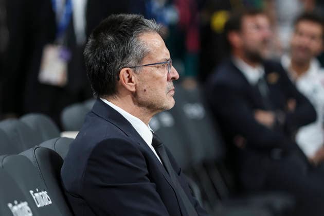 October 8, 2026, Madrid, Madrid, Spain: Pedro Martinez, head coach of Real Madrid, looks on during the Euroleague Basketball Regular Season Round 4 game between Real Madrid v Partizan Mozzart Bet Belgrade at Movistar Arena on October 08, 2026 in Madrid, Spain. Real Madrid V Partizan Mozzart Bet Belgrade - Euroleague 2025 2026 - ZUMAa181 20261008_zaa_a181_219 Copyright: xIrinaxR.xHipolitox