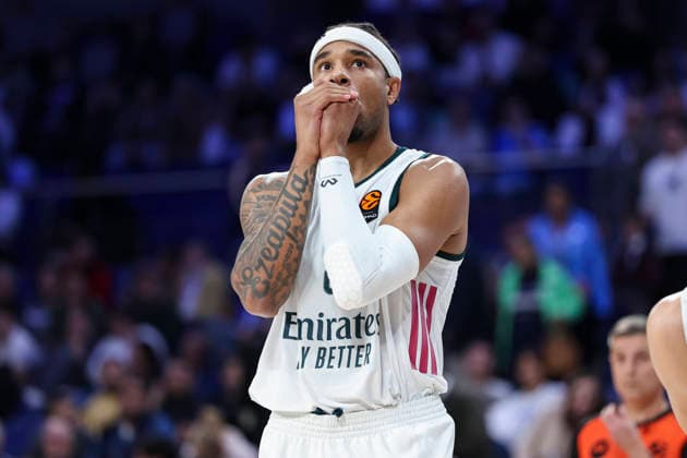 October 8, 2026, Madrid, Madrid, Spain: Chuma Okeke of Real Madrid gestures during the Euroleague Basketball Regular Season Round 4 game between Real Madrid v Partizan Mozzart Bet Belgrade at Movistar Arena on October 08, 2026 in Madrid, Spain. Madrid Spain - ZUMAa181 20261008_zaa_a181_223 Copyright: xIrinaxR.xHipolitox
