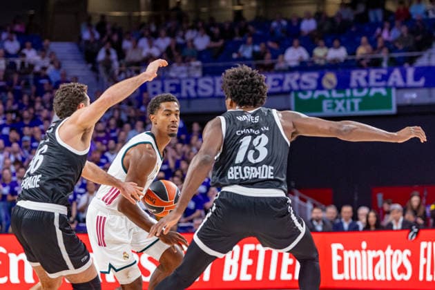ESP: Euroleague Real Madrid v Partizan Belgrade Theo Maledon of Real Madrid during the Euroleague match between Real Madrid and Partizan Mozzart Bet Belgrade played at Movistar Arena Stadium on October 8 2026 in Madrid Spain Madrid Spain Basketball Copyright: xAlbaxPachecox xAgenciaxLOFx