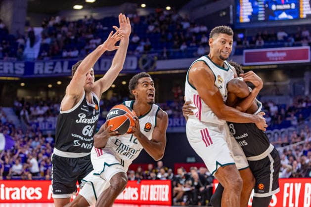 ESP: Euroleague Real Madrid v Partizan Belgrade Theo Maledon of Real Madrid during the Euroleague match between Real Madrid and Partizan Mozzart Bet Belgrade played at Movistar Arena Stadium on October 8 2026 in Madrid Spain Madrid Spain Basketball Copyright: xAlbaxPachecox xAgenciaxLOFx