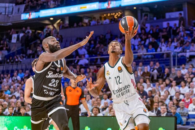 ESP: Euroleague Real Madrid v Partizan Belgrade Theo Maledon of Real Madrid during the Euroleague match between Real Madrid and Partizan Mozzart Bet Belgrade played at Movistar Arena Stadium on October 8 2026 in Madrid Spain Madrid Spain Basketball Copyright: xAlbaxPachecox xAgenciaxLOFx