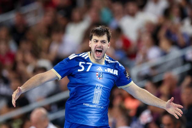 HC Zagreb v Aalborg Handbold - EHF Champions League Men Group Phase - Group C ZAGREB, CROATIA - OCTOBER 8: Filip Glavas of HC Zagreb celebrates after a goal during the EHF Champions League match between HC Zagreb and Aalborg Handbold at Arena Zagreb on October 8, 2026 in Zagreb, Croatia.  IgorxKralj PIXSELL