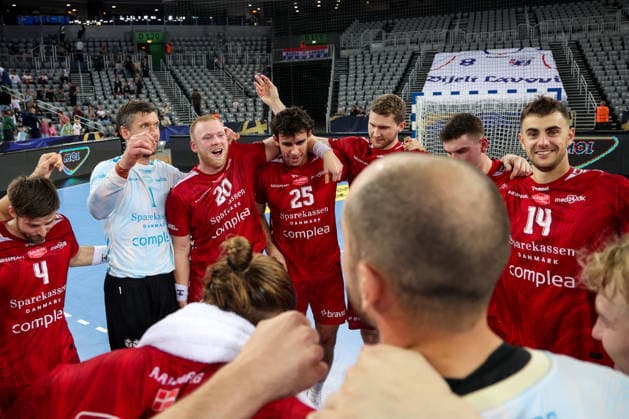 HC Zagreb v Aalborg Handbold - EHF Champions League Men Group Phase - Group C ZAGREB, CROATIA - OCTOBER 8: Patrick Wiesmach Larsen, Niklas Landin, Felix Moller, Marinus Munk, Magnus Landin and Mads Hoxer of Aalborg Handbold celebrate after a win during the EHF Champions League match between HC Zagreb and Aalborg Handbold at Arena Zagreb on October 8, 2026 in Zagreb, Croatia.  IgorxKralj PIXSELL