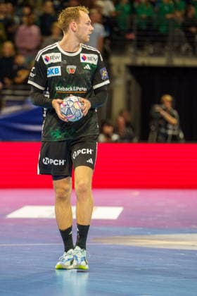 Im Bild: Mathias Gidsel (Fuechse Berlin, 19) 08.10.2026, Fuechse Berlin - FC Porto, EHF Handball Champions League, Saison 2026 27, Max-Schmeling-Halle Copyright: HMBxMedia xPascalxSpanehl