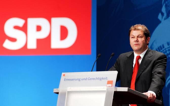 Generalsekretär Olaf Scholz (SPD) hält eine Rede auf dem SPD Parteitag