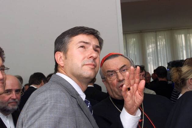 Klaus Wowereit (li., SPD Regierender Bürgermeister von Berlin) und Kardinal Prof. Dr. Karl Lehmann (beide GER) bei der Einweihung der Apostolischen Nuntiatur in Berlin-Neukölln