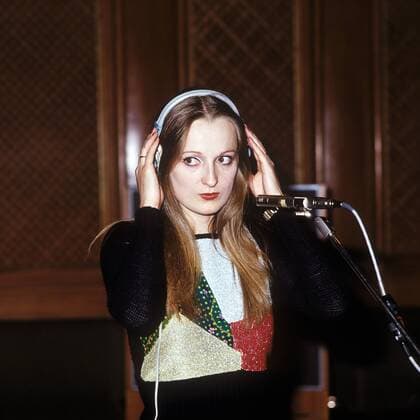 Musikerin Veronika Fischer (GDR) bei Studioaufnahmen