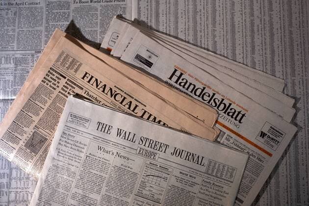Finanzblätter - Handelsblatt, Financial Times, The Wall-Street-Journal