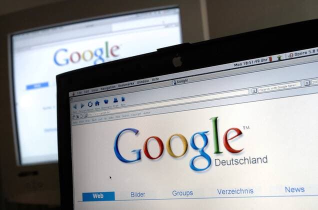Google-Suchmaschine auf einem Monitor