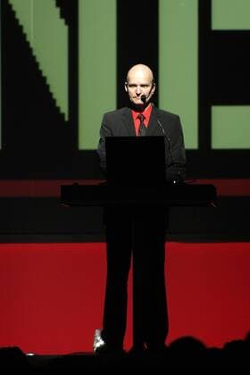 Musiker Florian Schneider (GER Kraftwerk) bei einem Konzert in der Muffathalle München