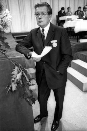 Ernst Benda (GER CDU Präsident des Bundesverfassungsgerichts) während des 19. Bundesparteitages der CDU vom 4.10-5.10.1971 in Saarbrücken
