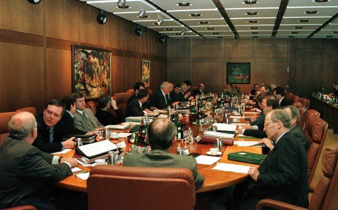 Sitzung im Bundeskabinett unter Bundeskanzler Helmut Kohl (GER CDU) in Bonn