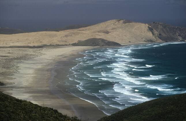 Ninety Miles Beach am Cape Reinga in Neuseeland