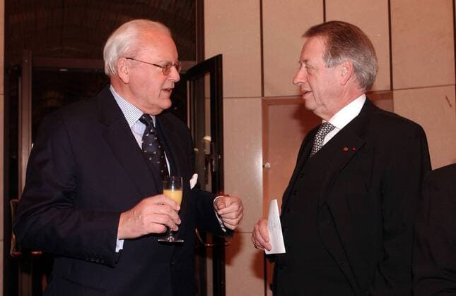 Prof. Dr. Roman Herzog (GER CDU Bundespräsident a.D.) im Gespräch mit Paul Spiegel (GER Präsident Zentralrat der Juden in Deutschland) in Düsseldorf