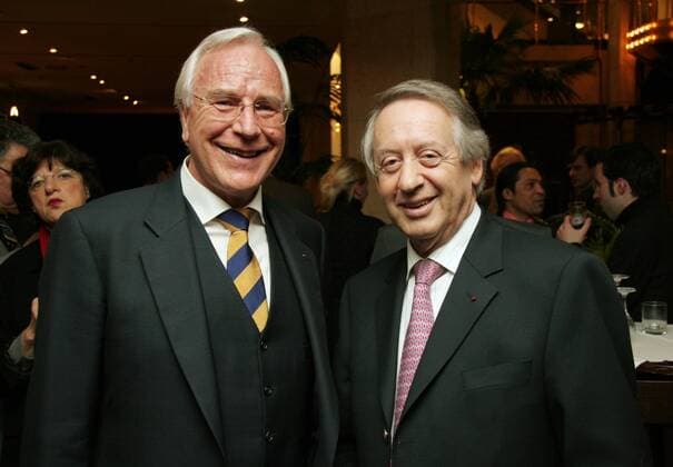 Paul Spiegel (re., GER Präsident Zentralrat der Juden in Deutschland) und Helmut Becker (GER Geschäftsführer Auto Becker GmbH & Co. KG) in Düsseldorf