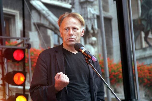 Jürgen Trittin (GER Bündnis90 Die Grünen Bundesumweltminister) hält eine Rede anlässlich des Christopher Street Days auf dem Marienplatz in München