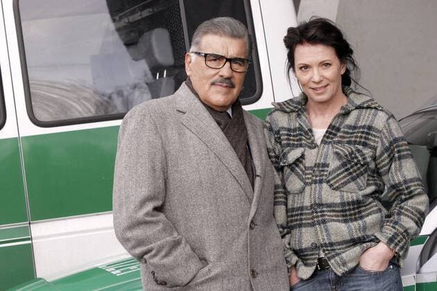 Schauspieler Mario Adorf und Iris Berben (beide GER) anlässlich eines Pressetermins zum ZDF-Krimi - Rosa Roth - Der Tag wird kommen - in Berlin