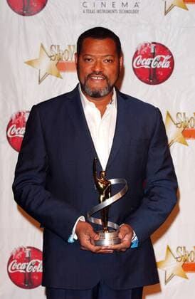 Preisträger Laurence Fishburne (USA Schauspieler) mit Trophäe anlässlich der - ShoWest Closing Night Awards - in Las Vegas