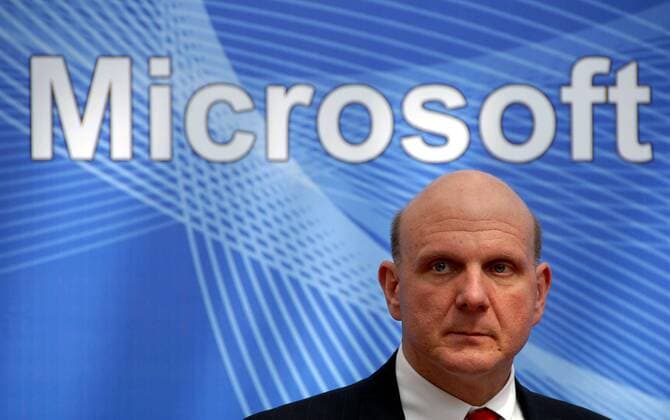 Steve Ballmer (USA CEO Microsoft) anlässlich einer Pressekonferenz in Peking - 