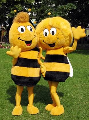 Biene Maja und Willie anlässlich der Roadshow 2006 auf einem Kinderfest in Erfurt